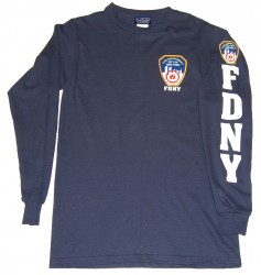 FDNY Patch and Sleeve Navy LS Tee