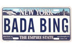 Bada Bing NY License Plate