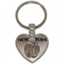 Big Apple NY Heart Shaped Stones Keyring