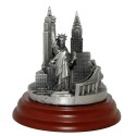 Mini Round NYC Pewter Skyline Model
