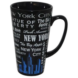 NYC Landmarks with Blue Skyline Java Mug