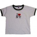 I Love NY White Ringer Baby Tee