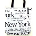 NYC Black Letters Canvas Tote Bag