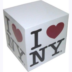 I Love NY White Paper Cube