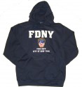 FDNY Full Chest Navy Hooded Sweatshirt