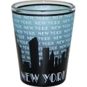 NYC "Grey Skyline" Blue Shaded Shot Glass