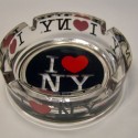 I Love NY Black Glass Ashtray