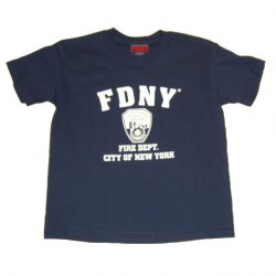 FDNY w/Shield Full Chest Navy Kids Tee
