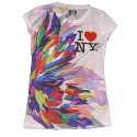 I Love NY Tie Dye Flower Fitted Tee