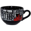 NYC Landmarks with Red Skyline Soup Mug