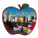 NYC Skyline Apple Shape Magnet