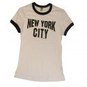 New York City "John Lenon" White Ladies Fitted Tee