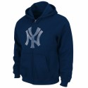 Yankees NY Distressed Full Zip Hooded Sweatshirt