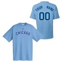 Chicago Cubs Personalized Cooperstown Lt Blue Adult T-Shirt