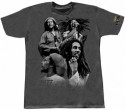 Bob Marley Quadri-Pose Charcoal Adult T-Shirt