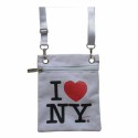 White I love NY Neck Wallet
