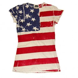 American Flag Ladies Fitted Tee