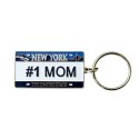 NY License Plate "#1 Mom" Keychain