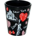NY Lips Design Black Shotglass