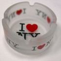 I Love NY Frosted Glass Ashtray