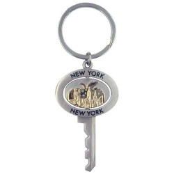 Apple Skyline Key Shaped Swivel Keyring