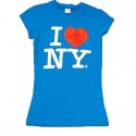 Turquoise Classic I Love NY Ladies Fitted Tee