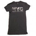 Gray NYC Pictured Letters Ladies Fitted Tee
