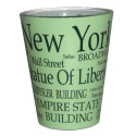 NYC Black Letters Mint Green Pastel Shotglass