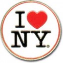 I Love NY White Circle Magnet