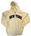 New York Cream Zipper Hoodie