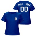 Detroit Tigers Personalized Ladies Navy T-Shirt