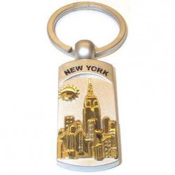 Manhattan Skyline Pewter Keyring