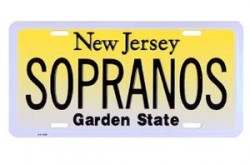 Sopranos NJ License Plate