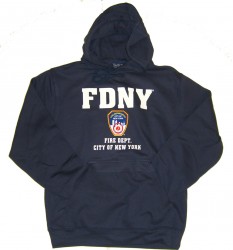 FDNY Full Chest Navy Hooded Sweatshirt