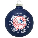 NY Yankees Blown Glass Christmas Ornament