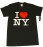 Black I Love NY Tee Shirt