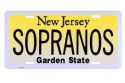 Sopranos NJ License Plate