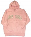 New York Pink Zipper Hoodie