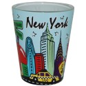 NYC Skyline Lt. Blue Pastel Shotglass