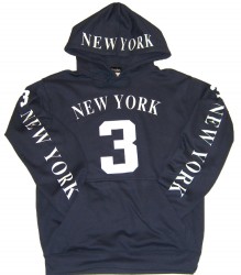 New York "3 Series" Navy Hooded Sweatshirt