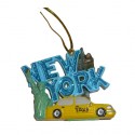 New York Blue Glitter Sightseeing Ornament