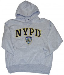 NYPD Embroidered Ash Hooded Sweatshirt
