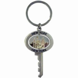 Icons Skyline Key Shaped Swivel Keyring