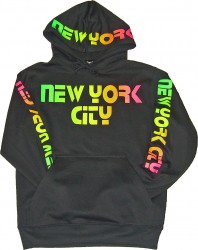 New York "Retro" Black Hooded Sweatshirt