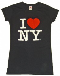 Black I Love NY Fitted Tee Shirt
