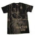 Beige Liberty with NYC Backdrop T- Shirt