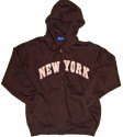 New York Brown / Pink Zipper Hoodie