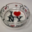 I Love NY Clear Glass Ashtray