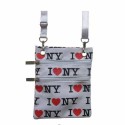 White I Love NY Allover Neck Wallet