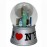 I Love NY Silver 45mm Snowglobe
